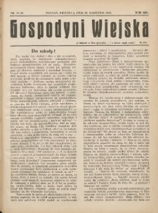 Gospodyni Wiejska: dodatek do &bdquo;Poradnika Gospodarskiego&rdquo; 1929.09.29 R.14 Nr37-39