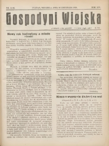 Gospodyni Wiejska: dodatek do &bdquo;Poradnika Gospodarskiego&rdquo; 1929.11.10 R.14 Nr44-45