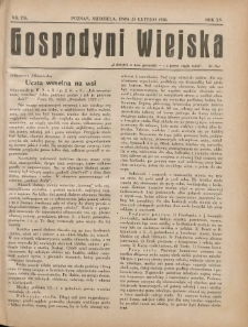 Gospodyni Wiejska: dodatek do &bdquo;Poradnika Gospodarskiego&rdquo; 1930.02.23 R.15 Nr7-8