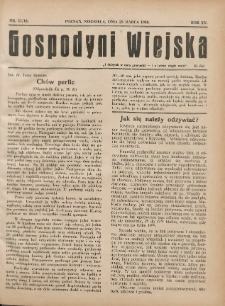 Gospodyni Wiejska: dodatek do &bdquo;Poradnika Gospodarskiego&rdquo; 1930.03.23 R.15 Nr11-12