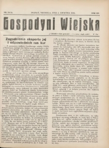 Gospodyni Wiejska: dodatek do &bdquo;Poradnika Gospodarskiego&rdquo; 1930.04.06 R.15 Nr13-14