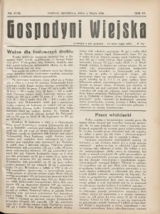 Gospodyni Wiejska: dodatek do &bdquo;Poradnika Gospodarskiego&rdquo; 1930.05.04 R.15 Nr17-18