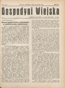 Gospodyni Wiejska: dodatek do &bdquo;Poradnika Gospodarskiego&rdquo; 1930.05.18 R.15 Nr19-20