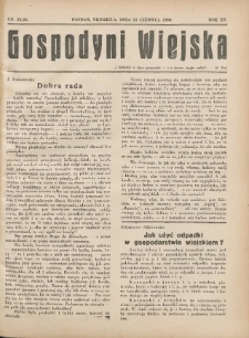 Gospodyni Wiejska: dodatek do &bdquo;Poradnika Gospodarskiego&rdquo; 1930.06.15 R.15 Nr23-24