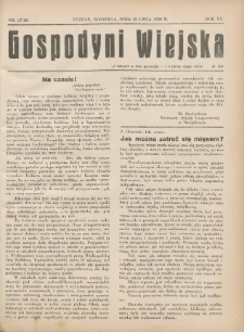 Gospodyni Wiejska: dodatek do &bdquo;Poradnika Gospodarskiego&rdquo; 1930.07.13 R.15 Nr27-28