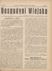 Gospodyni Wiejska: dodatek do &bdquo;Poradnika Gospodarskiego&rdquo; 1930.07.27 R.15 Nr29-30