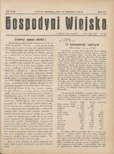 Gospodyni Wiejska: dodatek do &bdquo;Poradnika Gospodarskiego&rdquo; 1930.09.21 R.15 Nr37-38