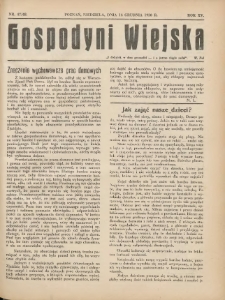 Gospodyni Wiejska: dodatek do &bdquo;Poradnika Gospodarskiego&rdquo; 1930.12.14 R.15 Nr47-48