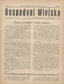 Gospodyni Wiejska: dodatek do &bdquo;Poradnika Gospodarskiego&rdquo; 1931.02.22 R.15 Nr4