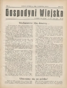 Gospodyni Wiejska: dodatek do &bdquo;Poradnika Gospodarskiego&rdquo; 1931.04.25 R.15 Nr6
