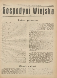 Gospodyni Wiejska: dodatek do &bdquo;Poradnika Gospodarskiego&rdquo; 1931.04.19 R.15 Nr7