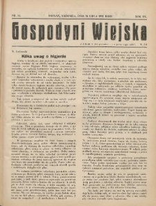 Gospodyni Wiejska: dodatek do &bdquo;Poradnika Gospodarskiego&rdquo; 1931.07.26 R.15 Nr14