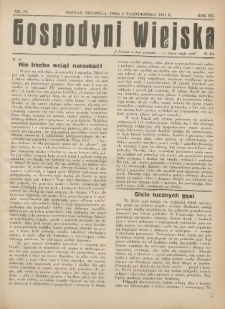 Gospodyni Wiejska: dodatek do &bdquo;Poradnika Gospodarskiego&rdquo; 1931.10.04 R.15 Nr19