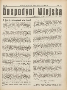Gospodyni Wiejska: dodatek do &bdquo;Poradnika Gospodarskiego&rdquo; 1931.12.13 R.15 Nr24