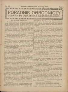 Poradnik Ogrodniczy. 1920.02.29 R.1 Nr8-9