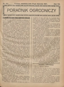 Poradnik Ogrodniczy. 1927.01.16 R.8 Nr3-4