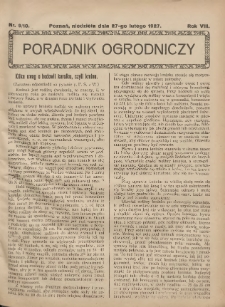 Poradnik Ogrodniczy. 1927.02.27 R.8 Nr9-10