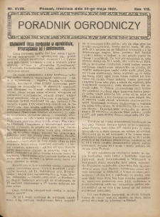 Poradnik Ogrodniczy. 1927.05.22 R.8 Nr21-22