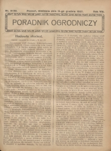Poradnik Ogrodniczy. 1927.12.18 R.8 Nr51-52