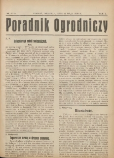 Poradnik Ogrodniczy. 1929.05.12 R.10 Nr17-18