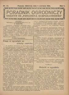 Poradnik Ogrodniczy. 1921.05.06 R.2 Nr23