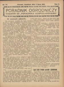 Poradnik Ogrodniczy. 1921.07.03 R.2 Nr27