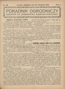 Poradnik Ogrodniczy. 1921.11.27 R.2 Nr48
