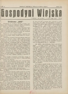Gospodyni Wiejska: dodatek do &bdquo;Poradnika Gospodarskiego&rdquo; 1932.02.21 R.16 Nr4