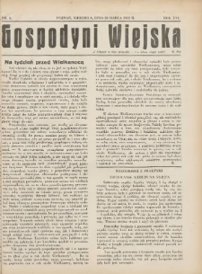 Gospodyni Wiejska: dodatek do &bdquo;Poradnika Gospodarskiego&rdquo; 1932.03.20 R.16 Nr6