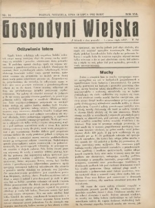Gospodyni Wiejska: dodatek do &bdquo;Poradnika Gospodarskiego&rdquo; 1932.07.10 R.16 Nr14