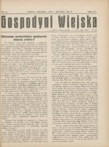 Gospodyni Wiejska: dodatek do &bdquo;Poradnika Gospodarskiego&rdquo; 1932.08.07 R.16 Nr16