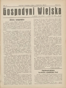 Gospodyni Wiejska: dodatek do &bdquo;Poradnika Gospodarskiego&rdquo; 1932.09.04 R.16 Nr17