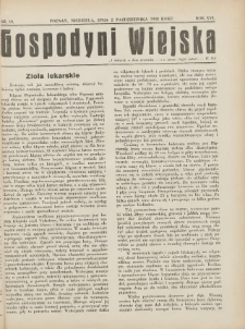 Gospodyni Wiejska: dodatek do &bdquo;Poradnika Gospodarskiego&rdquo; 1932.10.02 R.16 Nr19