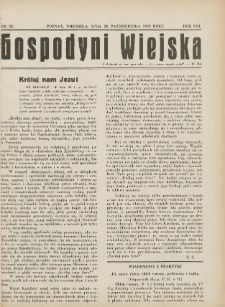Gospodyni Wiejska: dodatek do &bdquo;Poradnika Gospodarskiego&rdquo; 1932.10.30 R.16 Nr21