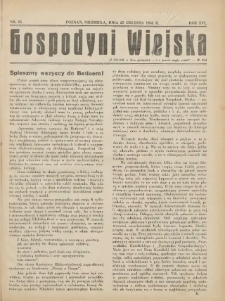 Gospodyni Wiejska: dodatek do &bdquo;Poradnika Gospodarskiego&rdquo; 1932.12.25 R.16 Nr25