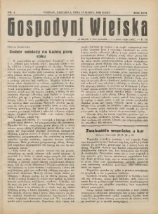 Gospodyni Wiejska: dodatek do &bdquo;Poradnika Gospodarskiego&rdquo; 1933.03.19 R.17 Nr6