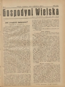 Gospodyni Wiejska: dodatek do &bdquo;Poradnika Gospodarskiego&rdquo; 1933.04.02 R.17 Nr7