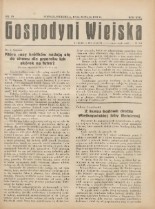 Gospodyni Wiejska: dodatek do &bdquo;Poradnika Gospodarskiego&rdquo; 1933.05.28 R.17 Nr10