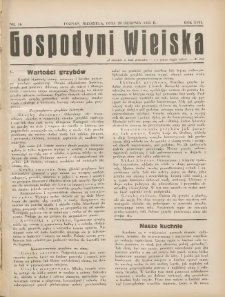 Gospodyni Wiejska: dodatek do &bdquo;Poradnika Gospodarskiego&rdquo; 1933.08.20 R.17 Nr16