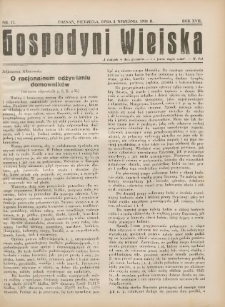 Gospodyni Wiejska: dodatek do &bdquo;Poradnika Gospodarskiego&rdquo; 1933.09.03 R.17 Nr17