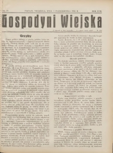 Gospodyni Wiejska: dodatek do &bdquo;Poradnika Gospodarskiego&rdquo; 1933.10.01 R.17 Nr19