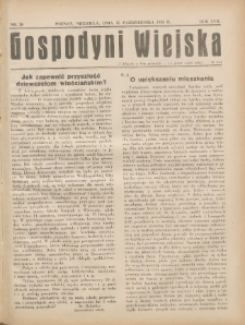 Gospodyni Wiejska: dodatek do &bdquo;Poradnika Gospodarskiego&rdquo; 1933.10.15 R.17 Nr20