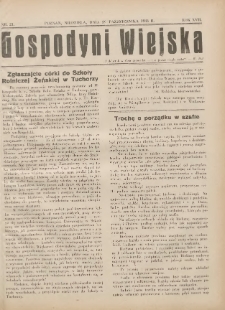 Gospodyni Wiejska: dodatek do &bdquo;Poradnika Gospodarskiego&rdquo; 1933.10.29 R.17 Nr21