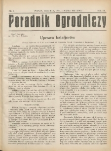 Poradnik Ogrodniczy. 1931.03.01 R.12 Nr5