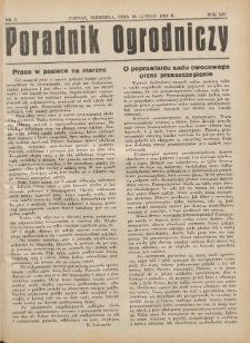 Poradnik Ogrodniczy. 1933.02.26 R.14 Nr5