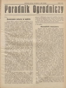 Poradnik Ogrodniczy. 1933.03.15 R.14 Nr