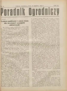 Poradnik Ogrodniczy. 1933.08.13 R.14 Nr15