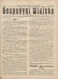 Gospodyni Wiejska: dodatek do &bdquo;Poradnika Gospodarskiego&rdquo; 1934.02.11 R.18 Nr3
