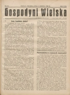 Gospodyni Wiejska: dodatek do &bdquo;Poradnika Gospodarskiego&rdquo; 1934.08.05 R.18 Nr11