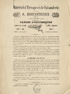 Matériel d'Élevage et de Faisanderie : canons avertisseurs
